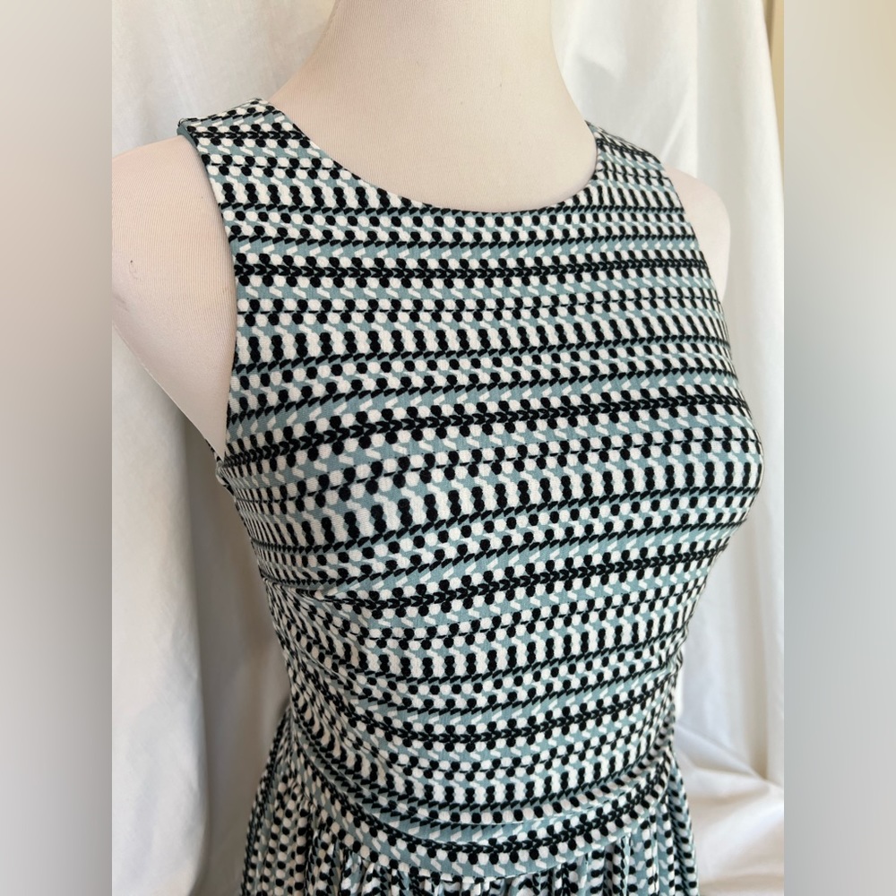 Loft Dress Flattering XS Blue Black Sleeveless Small Nice!!